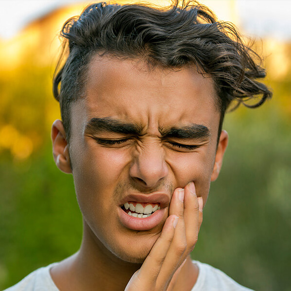 young man in pain