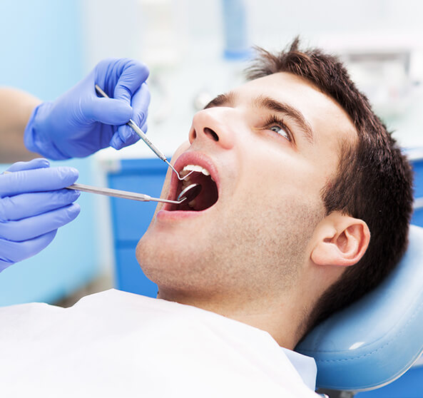 man recieving dental work