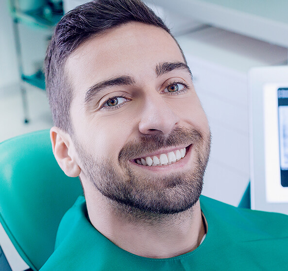 man in dental chair