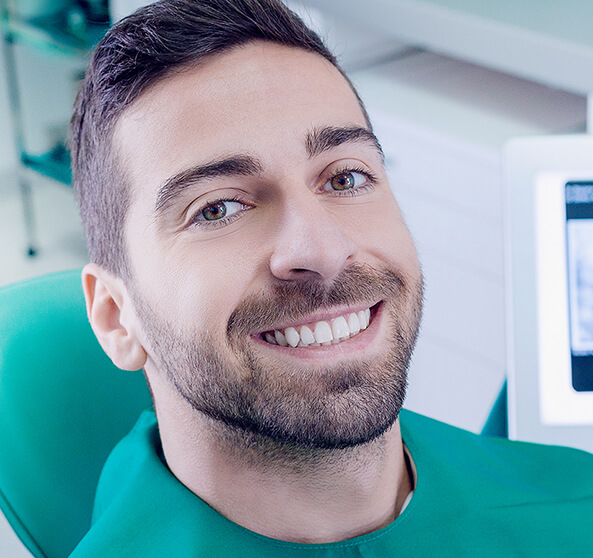 man in dental chair