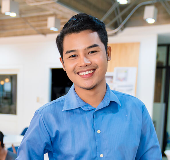 young man with a bright, white smile