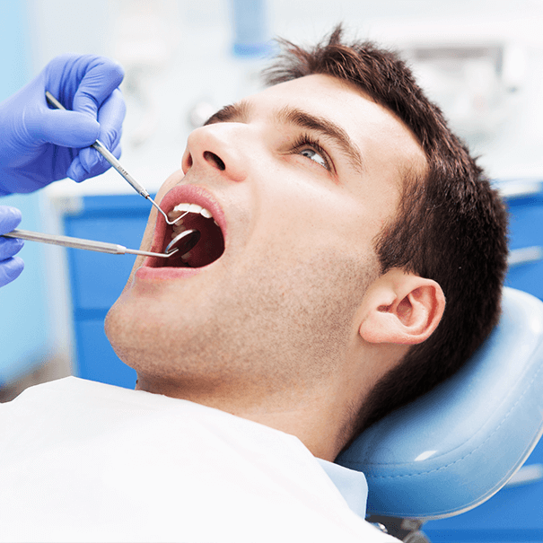 man recieving dental work