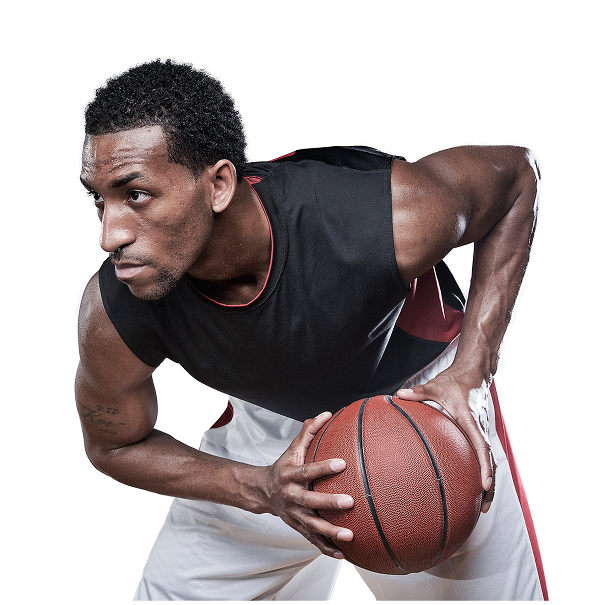 man playing basketball