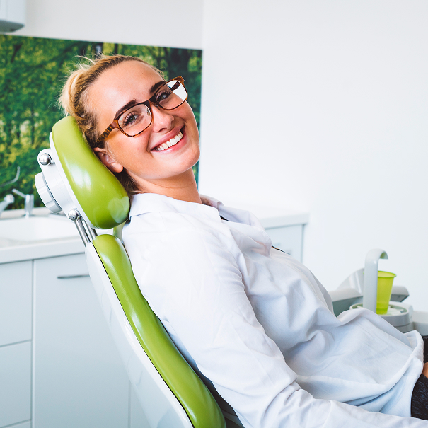young woman at the dentist