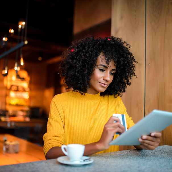 woman paying bill