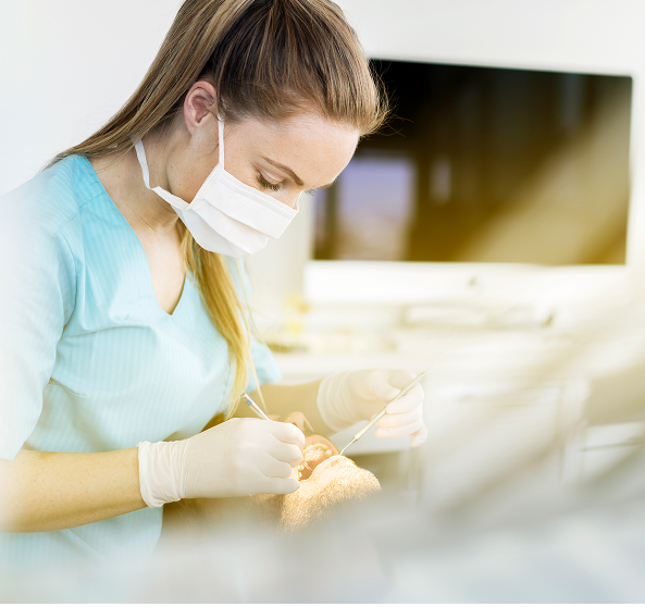 dentist working on patient